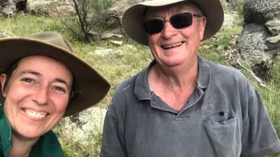 Ecologist Immogen Semmler with Colin Heis.